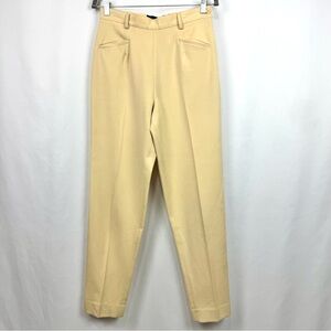 FABRIZIO GIANNI Womens Sz 8 Cream Stretch High Rise Straight Leg Comfort Trouser